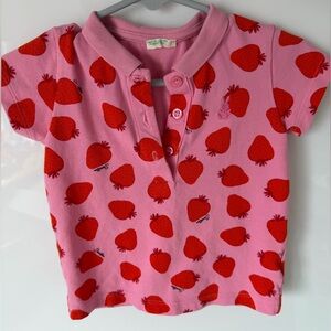 Benetton Strawberry Print baby girl polo 12M
